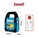 lampe portable solaire rechargeable urgence modes lumière camping extérieure bleu led cob