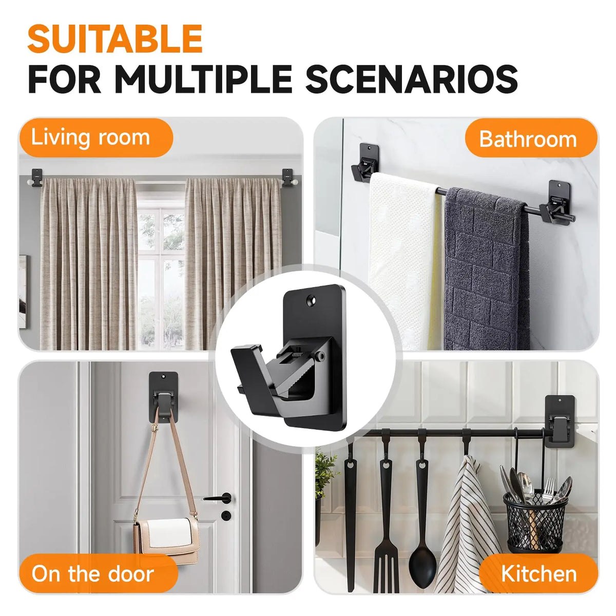 supports murals adhésifs rideaux noirs modernes coton plastique voies accessoires