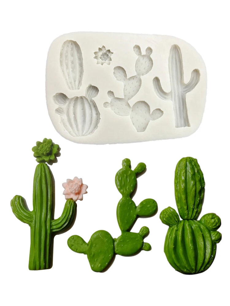 moule silicone cactus décoration gâteau fondant cupcakes sucre botanique mexicain