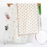 serviettes sport coton gauze animaux ours nuages coeurs bébés blanc orange bleu vert