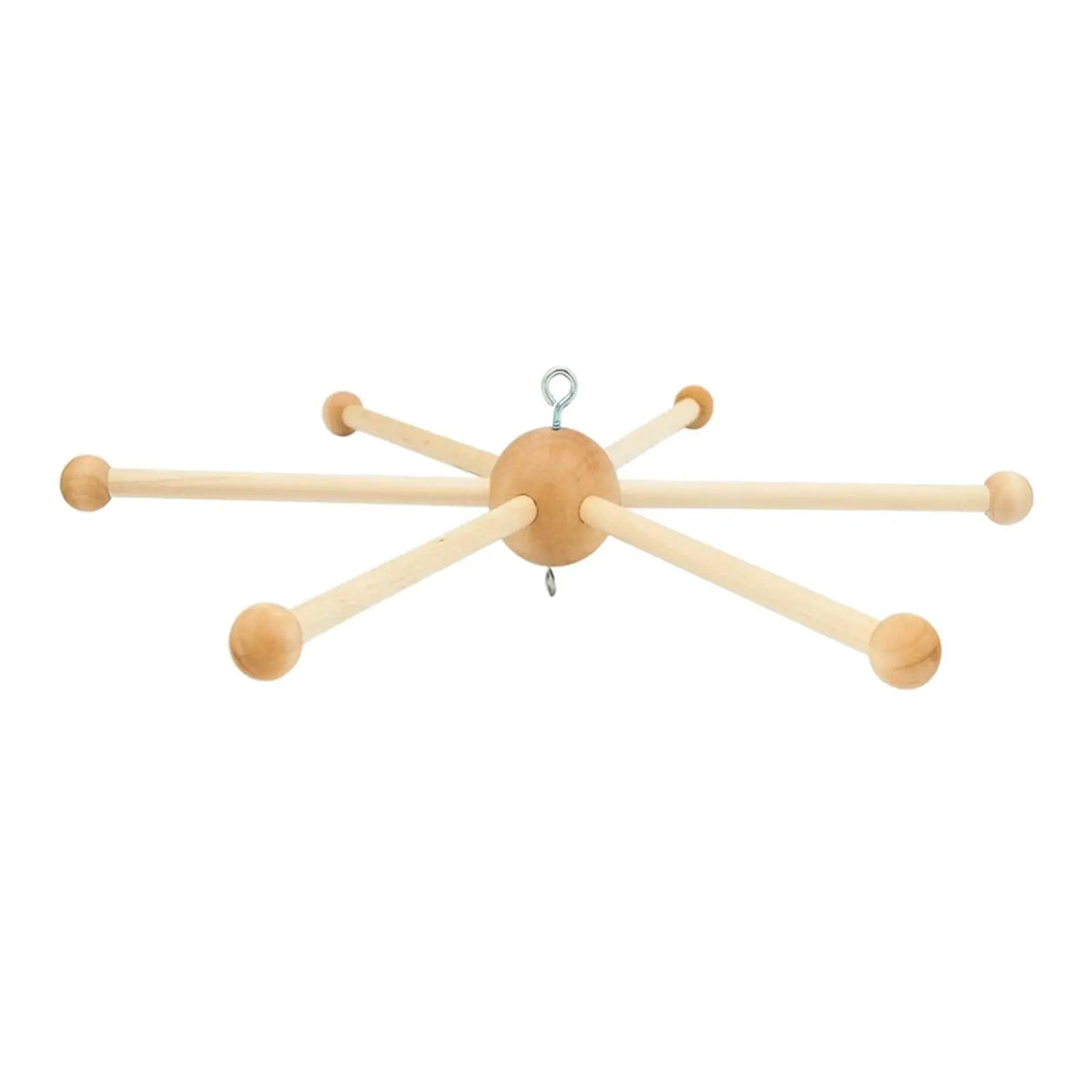 Support carillon éolien bois bébé berceau décoration mobile artisanal chambre nursery pendulaire robuste