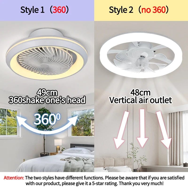 ventilateur plafonnier moderne lampe led blanc grille circulaire télécommande 49cm diameter