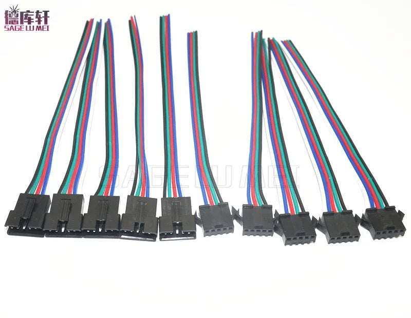 câbles électriques connecteurs jst sm broches tension 24v noir rouge bleu vert blanc