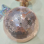 Lampe champignon disco miroir gris clair