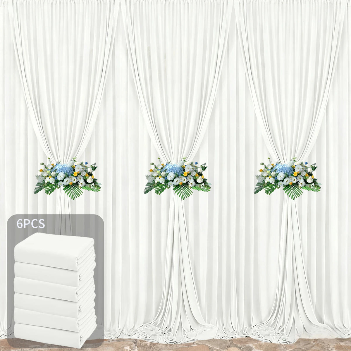 rideau fond scène blanc rose rouge moderne panneaux poignées 5ft 10ft opaques
