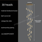 suspension lumineuse contemporaine dorée leds translucides chambre salon élégante 249 2000lm