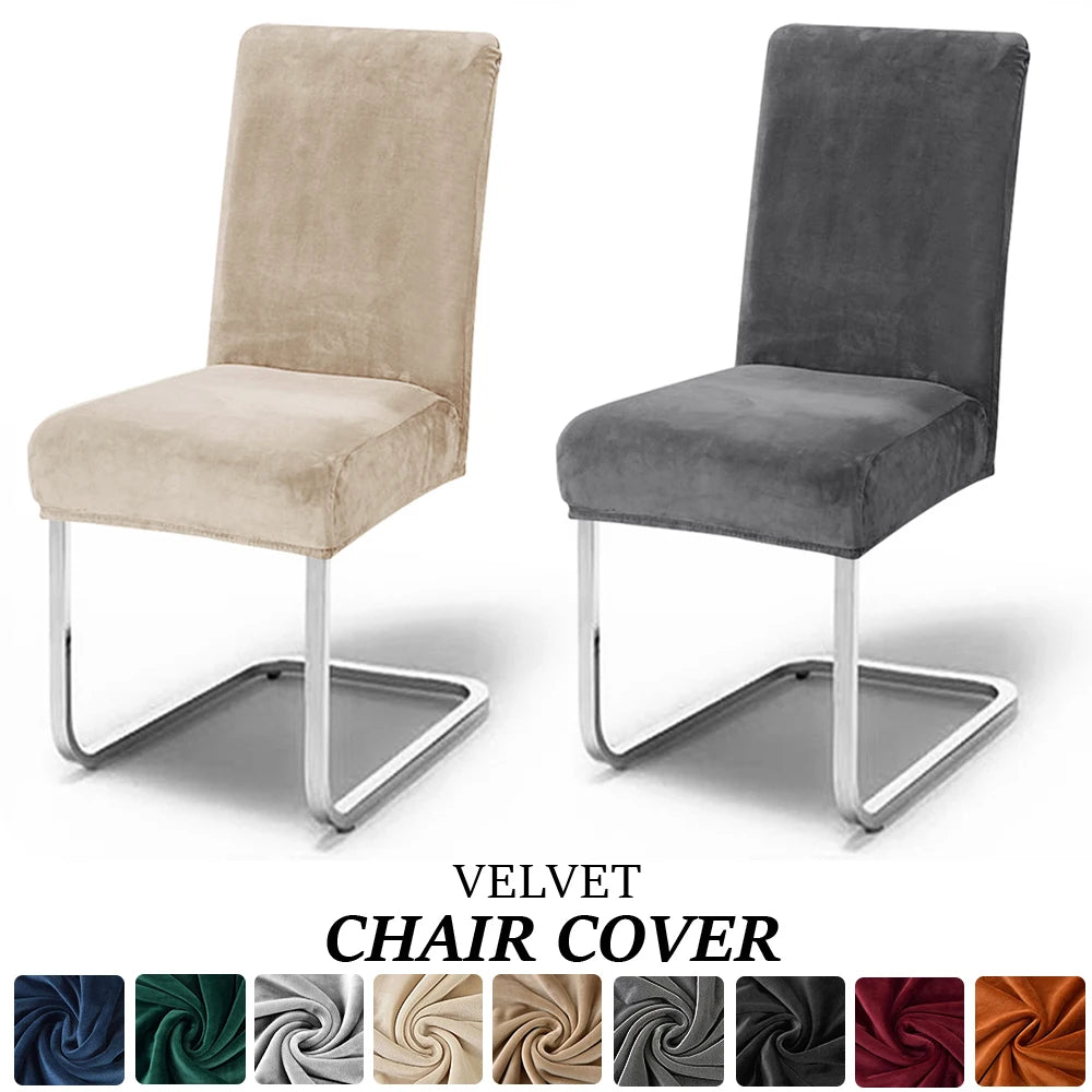 housses chaise velours élastiques polyesters modernes beige gris opaques unies restaurant