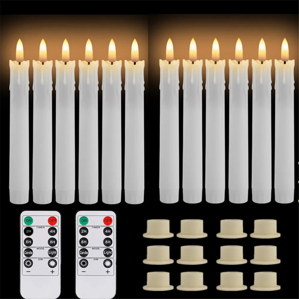 décoration intérieure moderne bougies led sans flamme blanc opaques télécommande pièces base plate