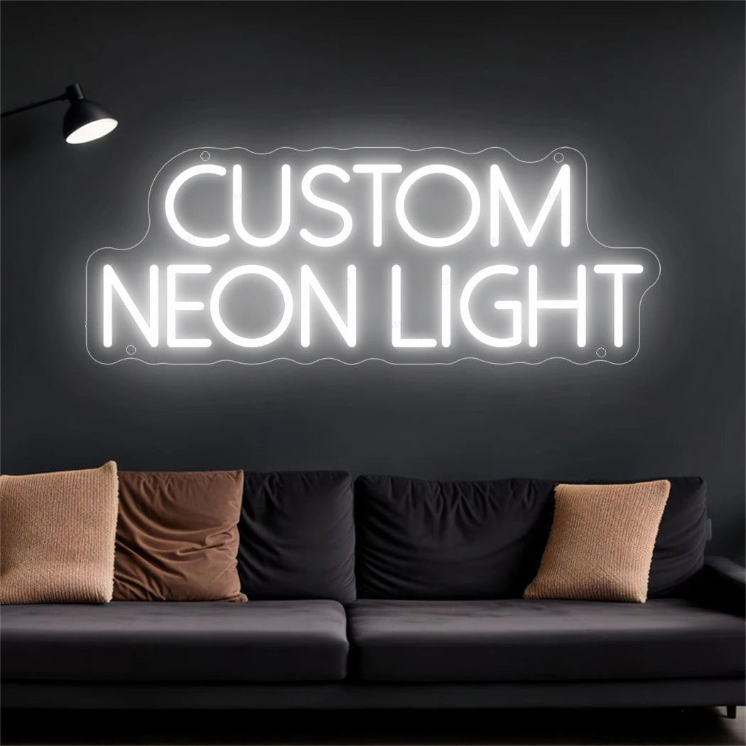 enseigne neon personnalisee lumineuse texte fleurs decoration murale magasin mariage cadeau deco interieure