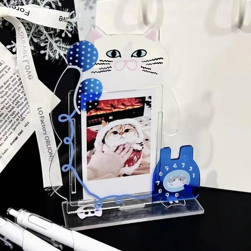 cadre photo transparent moderne chat ballons horloge décoration amoureux chats