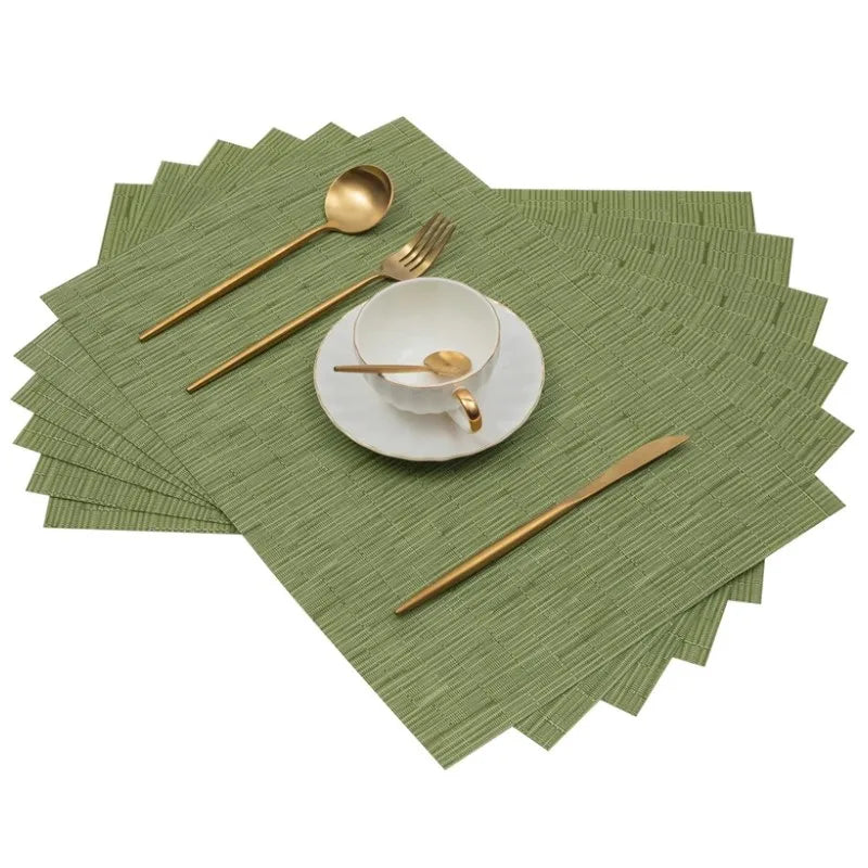 tapis table vert olive rayures horizontales vinyle moderne anti dérapant cuisine salle manger
