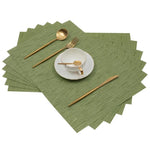 tapis table vert olive rayures horizontales vinyle moderne anti dérapant cuisine salle manger