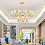 lustre moderne doré diamantées transparent salon led élégant chambre suspension
