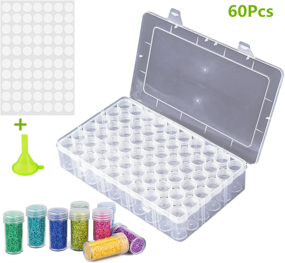 boîtes rangement transparentes pots ronds stockage diy accessoires broches graines vis fixations artisans
