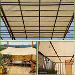 Voile d'ombrage rectangulaire 2x3 m jaune au-dessus d'une piscine