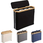 panier rangement bambou tissu oxford moderne noir blanc cassé gris bleu foncé multiple utilisation