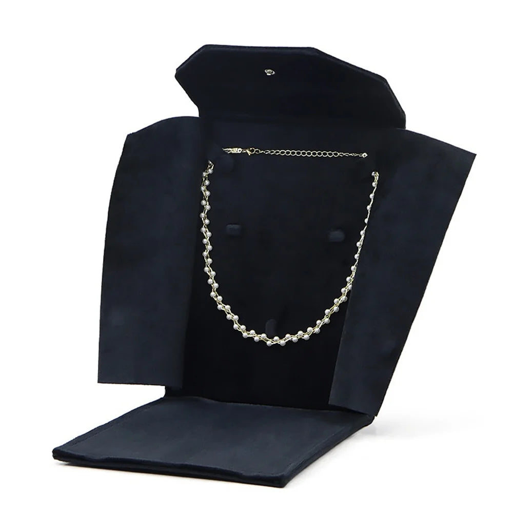 porte bijoux velours vert bleu gris rose rouge classique collier portable sac rangement