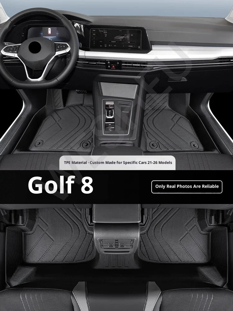 tapis sol voiture vw golf 2021 2026 noir rayures diagonales moderne clips originaux