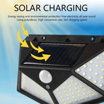 lampe murale solaire noire moderne capteur mouvement plastique mat 100ledextérieur