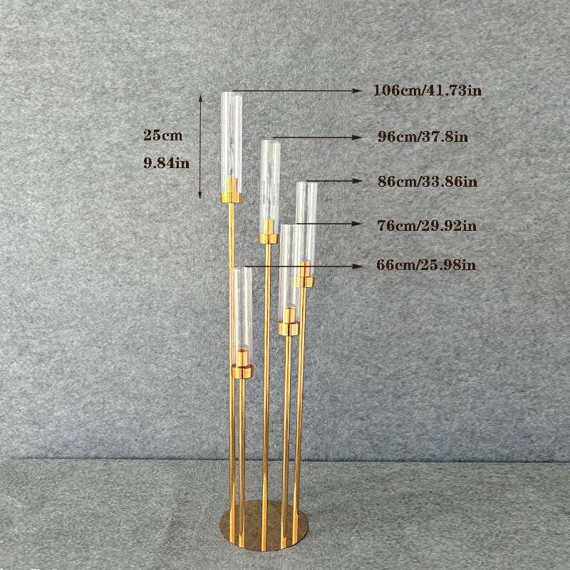 supports bougies modernes or transparents acrylique verre mariage élégants variés tailles hauteurs