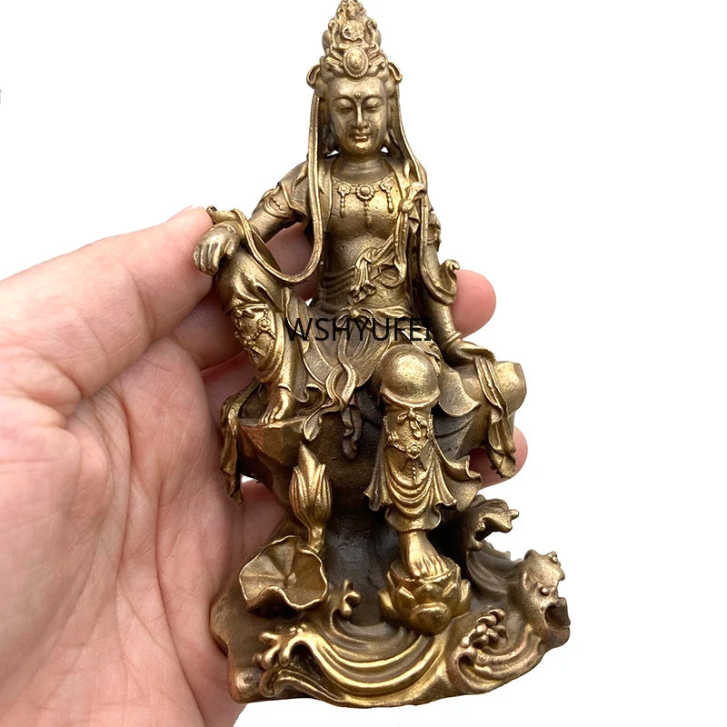 statue bouddha bronze détaillée motifs floraux traditionnelle religieuse décoration maisonscrição