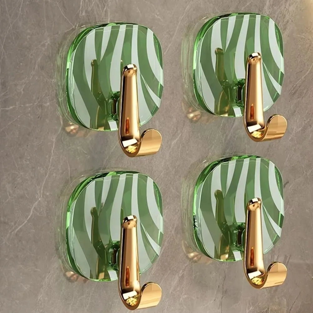 porte serviettes adhésifs moderne vert transparent beige reflets élégants auto colle sans perçage haute