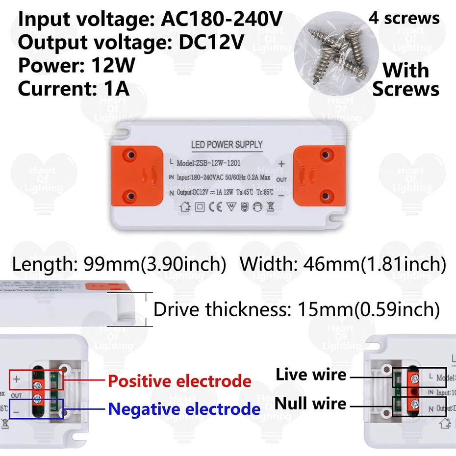 alimentation led ultra fine 12v 24v 12w 120w blanc vis moderne