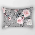 coussin rectangulaire décoratif motif feuilles tropicales fleurs papillons moderne chambre salon maison 30x50cm