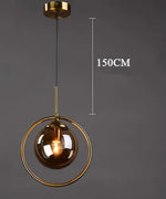 suspension or transparent moderne lampe pendentif verre boule chambre salon étude hall
