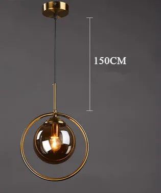 suspension or transparent moderne lampe pendentif verre boule chambre salon étude hall