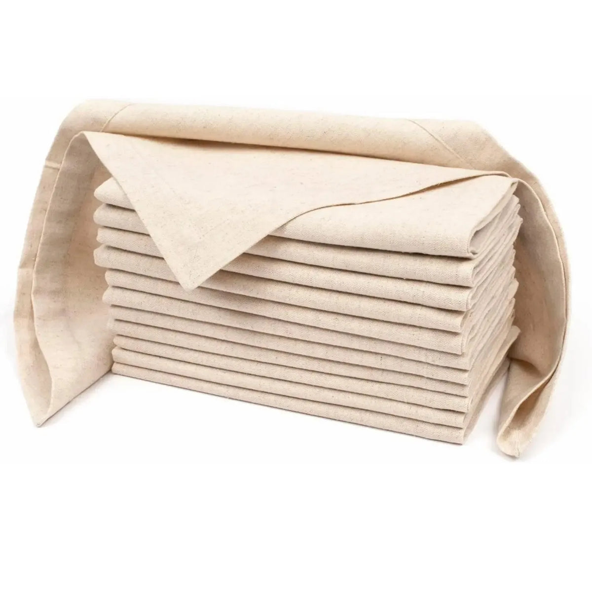 serviettes table polyester rustique beige clair tissu lin opaques clips métalliques 6pcs 12pcs decoration