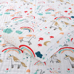couverture bébé coton géométrique unicorns rainbows fruits moderne four seasons