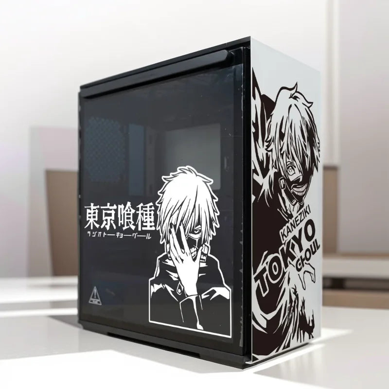 autocollants anime personnages tokyo ghoul kaneziki transparents pc noir blanc