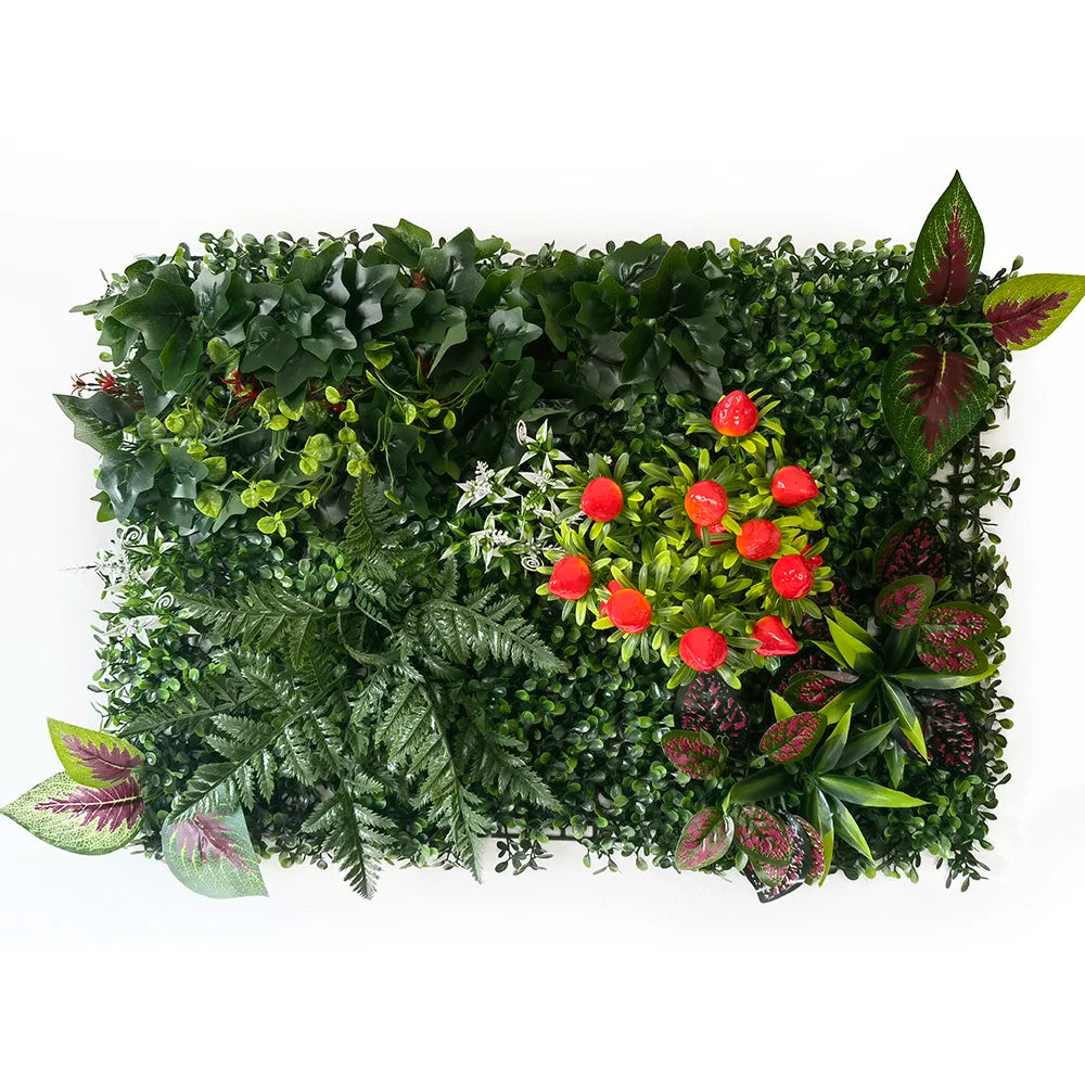 mural végétal artificiel feuilles fleurs moderne extérieur intérieur vert blanc