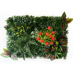 mural végétal artificiel feuilles fleurs moderne extérieur intérieur vert blanc