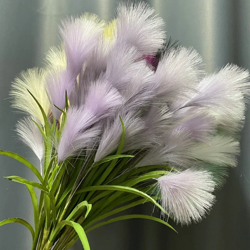 Décoration intérieure plumes artificielles feuilles vertes naturelles blanc rose violet vert beige noir