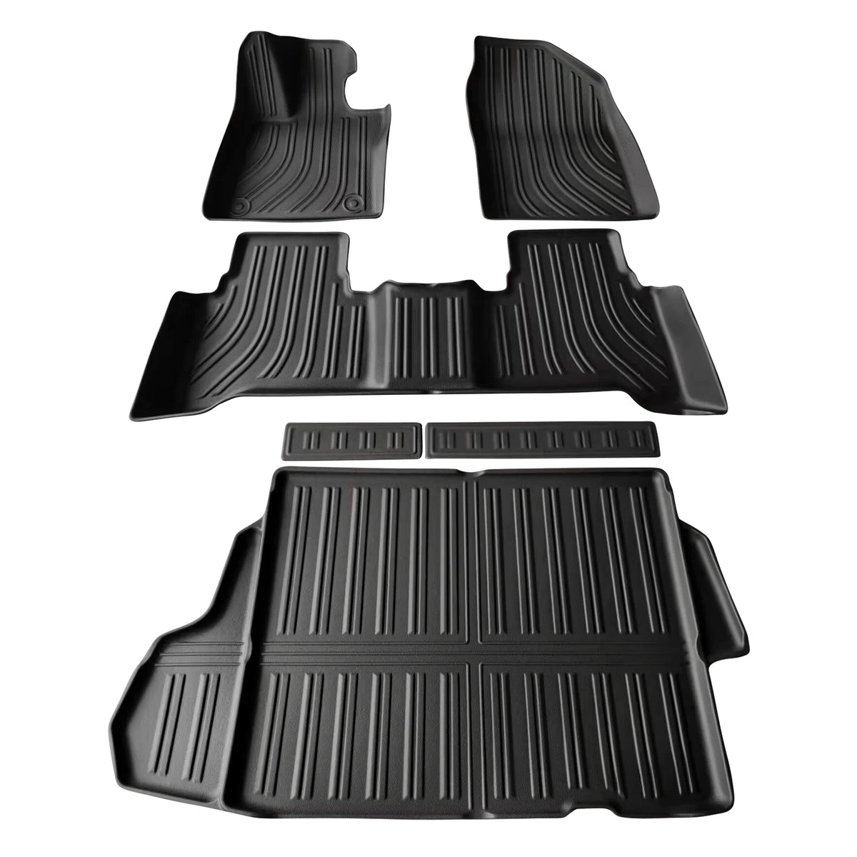 tapis sol voiture noir rayures horizontales moderne tpe avant arrière