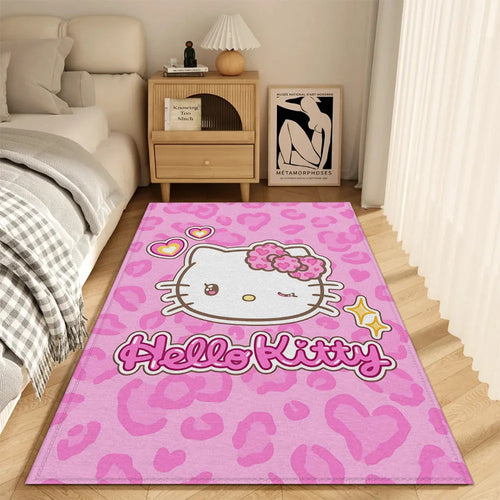 tapis sol moderne décoratif motif coeurs personnages cartoon velours chambre salon porte entrée