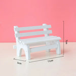 mini banc bois blanc simple décoration intérieure artisanal pastoral miniature jardin figuration