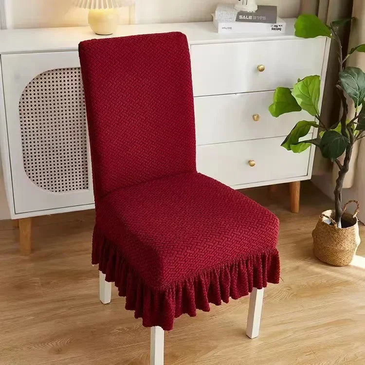 housse chaise tissé motifs géométriques moderne orange beige gris bleu