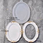 cadre miroir silicone ovale décor floral brillant or blanc classique baroqueintérieur décoration affichage bijoux