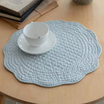 tapis table blanc rose clair gris vert bleu clair moderne texturé géométrique réutilisable lavable