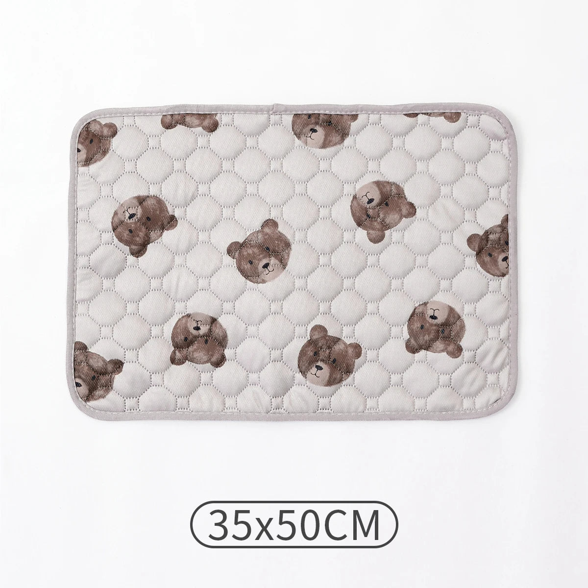 tapis animal grès beige ours marron texture quadrillée moderne doux absorbant