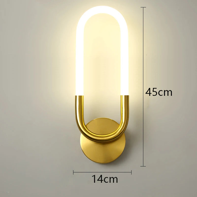 applique murale led or blanc moderne minimaliste fixée mur contemporaine