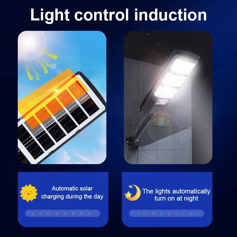 lampe solaire led extérieure motion sensor télécommande moderne étanche noir contemporain