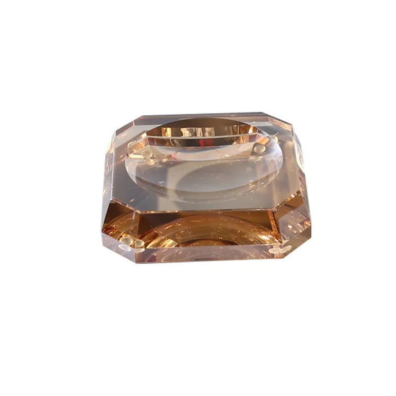 support savon moderne élégant transparent facettes géométriques contemporain or noir
