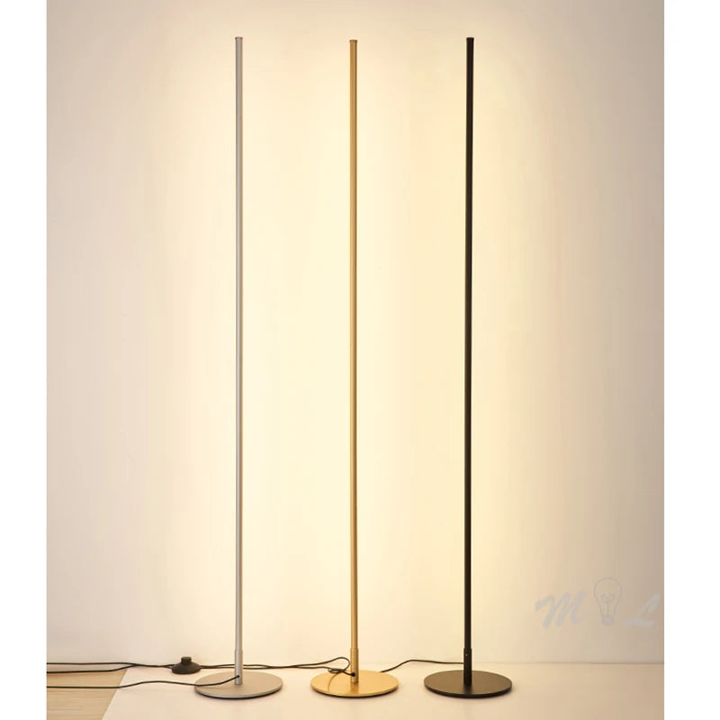 lampe pied moderne bande dorée argentée minimaliste interrupteur bouton led 10w 90 260v