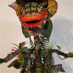 statue plante carnivore audrey ii halloween réplique plante vert rouge marron feuilles texturées pot