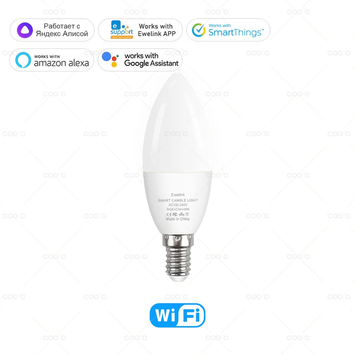 lampe led bougie blanc moderne base e14 wifi zigbee 1000 lumens 50000 heures