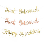 guirlande mariage just married bannières lettres cœur blanc rouge décoration anniversaire événement